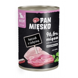 PAN MIĘSKO MOKRA KARMA DLA KOCIĄT KURCZAK Z CIELĘCINĄ 400g